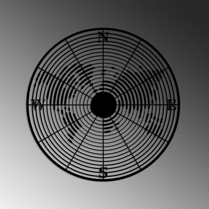 Wallity Sonar Escultura de pared de metal negra